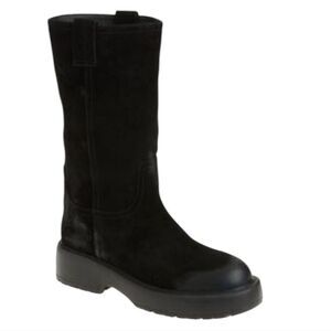 NEW Jeffrey Campbell Wybie Suede Leather Black Pull On Lug Sole Boots